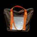 Svitashka XL Oxford shopper with reflective elements. Brown with orange handles