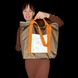 Svitashka XL Oxford shopper with reflective elements. Brown with orange handles