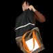 Svitashka XL Oxford shopper with reflective elements. Brown with orange handles