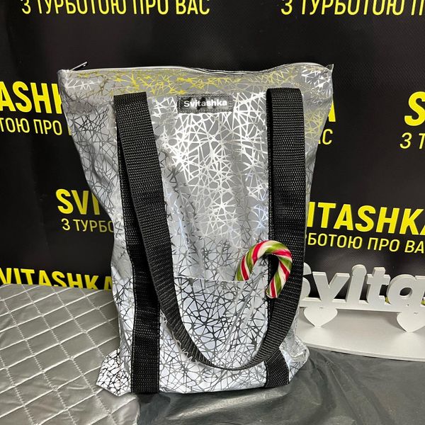 Светоотражающая сумка шоппер Svitashka Паутинка на замке змейке 144 фото