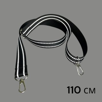 Long strap for bag Svitashka reflective 110 cm 25 mm Black