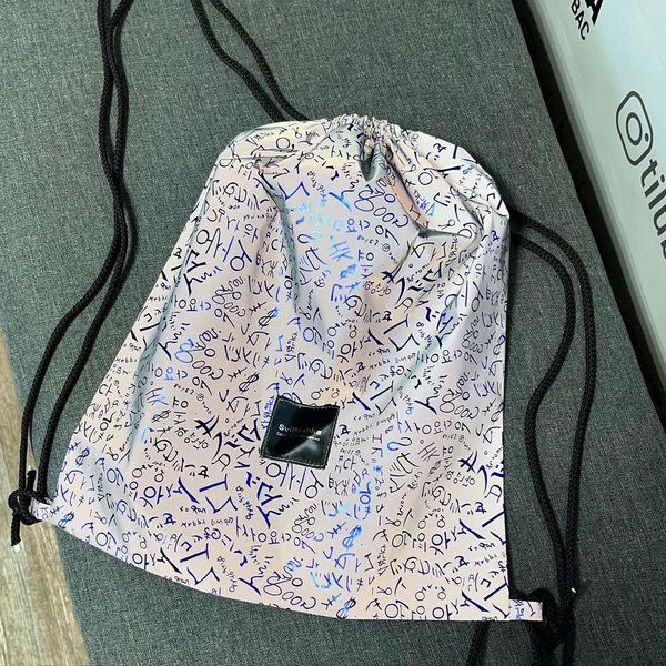 Светоотражающий рюкзак-мешок SviPashka Синие Буквы черные ручки 197 фото