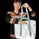 Women's Svitashka reflective shopper bag Abstraction with zippered pockets. Gray handles