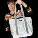 Women's Svitashka reflective shopper bag Abstraction with zippered pockets. Gray handles