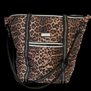 Leopard puffed bag Svitashka Reflective handles.